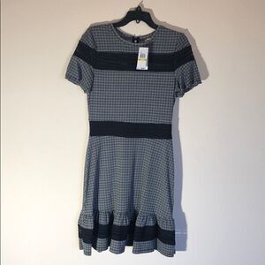 Michael Kors Medium Black Plaid Jersey Dress NWT $98